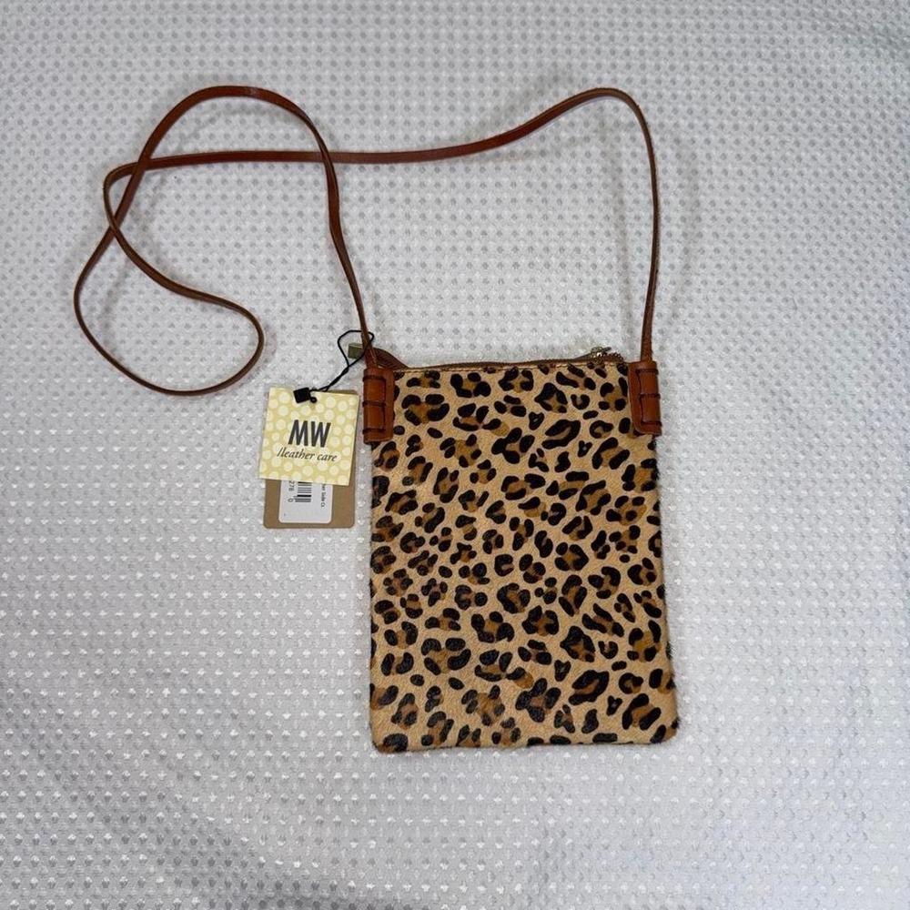 Most Wanted Crossbody Bag Women OS Tan NEW Cheetah Leather Calf Hair Animal‎